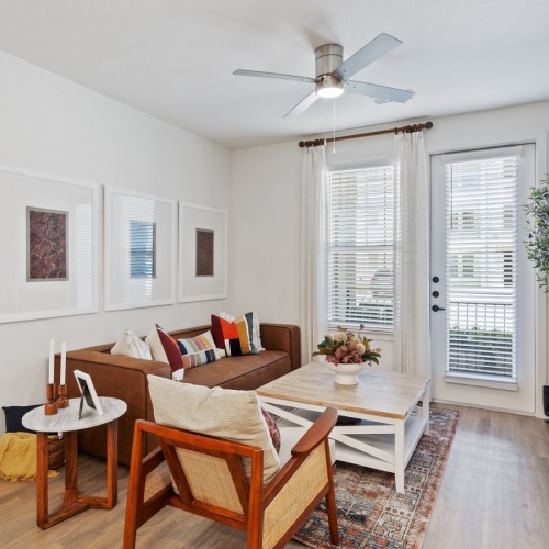 Open space living area with natural lighting