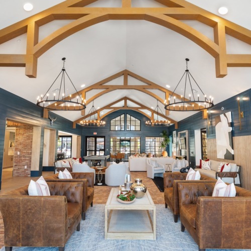 Beautiful clubroom with lounge seating and gaming areas