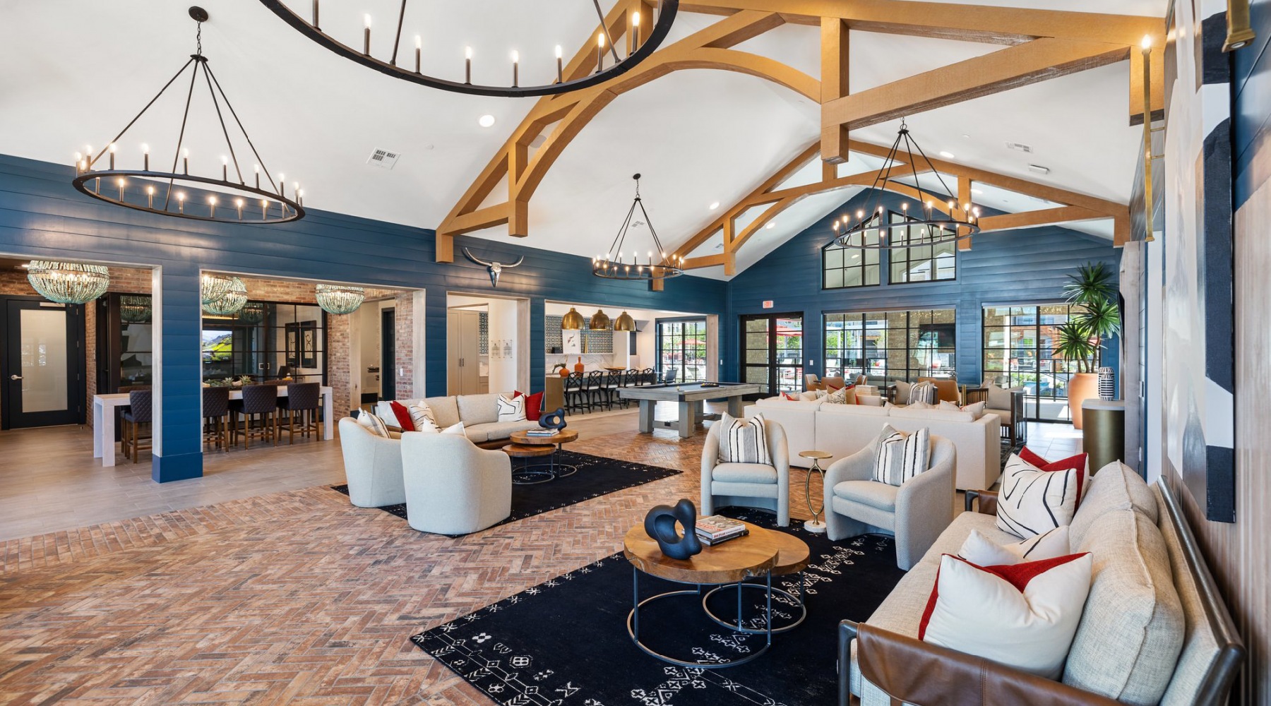 Beautiful clubroom with lounge seating